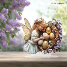 Adornos de huevos de Pascua 2D planos de acrílico, mariposas, hadas, huevos de Pascua, decoración de escritorio, adornos artesanales - vistoso - Ver 2