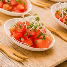 50pcs Mini Disposable White Sugarcane Fiber Dessert Plates, Suitable For Wedding, Party, Christmas, Birthday And Formal Event,School Supplies - White - View 7