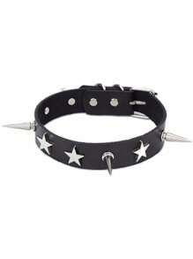 1pc Punk Gothic Rivet Choker Necklace, Sexy Black & White Collar Necklace, Adequado para o dia a dia feminino, roupa de festa, festa de Natal, aniversário criativo, presente de dia dos namorados, mãe, mãe, dia das mães, presente