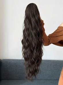 爪形马尾辫延长 黑色棕色 英寸长水波发耐热纤维合成马尾辫适合女性和女孩在派对上日常使用 - 黑棕色 - 查看 4