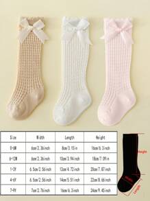 1 双女婴优雅网眼棉质中筒袜，夏季 - 白色 - 查看 3