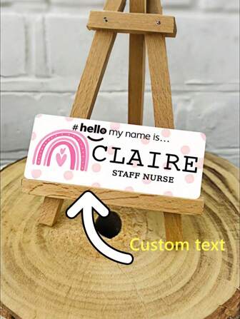 1pc Personalized Custom Acrylic Name Tag Badge, High-Definition Printing, Non-Fading, Rainbow Badge For Nurse, Doctor, Teacher, Student & Other Professions