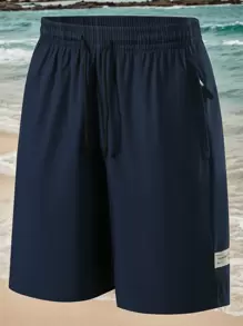 شورت صيفي للرجال برضاقة فضفاضة، مقاس كبير الحجم، خفيف الوزن، بطول 5 بوصات، للبسكتبول الأمريكي والجري - الأزرق - مشاهدة 1