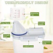 1pc 2.5L/1.5L Large Capacity Sealed Grain Storage Container With Measuring Cup, Moisture-Proof, Insect-Proof Cereal Dispenser, Made Of PP Material, No Battery Required, For Home & Caravan Kitchen
