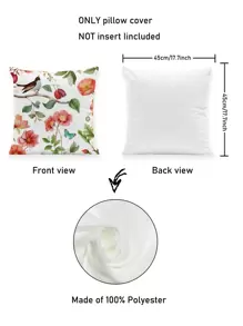 2 Piezas Fundas de almohada decorativa con diseño floral y de pájaros en 3D, estilo rústico para el hogar. Cubiertas cuadradas adecuadas para sofá, sala de estar, dormitorio, cama, silla. Aptas para todas las estaciones (sin relleno)