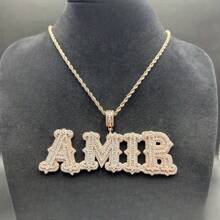 Customized Engraved Letter Pendant With Cubic Zirconia In Brass, DIY Personalized Hip Hop Necklace Jewelry For Couples, Comes With 1 Braided Chain,Frosted Silver,Stylish,Unisex,Vintage,Goth,Cuties,Custom,Personalized,Unique,Ideal Gifts For Him,Ideal Gifts For Her,Her,Boyfriend,Girlfriend,Dad,Mom,Family,Friends,Pets,Son,Daughter,Grandparents,For Anniversaries,For Birthdays,For Daily Wear,For Weddings,For Graduation,For Prom,For Party,Vacay Vibe,School Supplies,Back To School,For Office,For School,For Classroom,For Teacher Gifts,For University,For Colleague,For Dorm Rooms,For Teacher,For Boys And Girls,For Teenagers,Junior High School Students,Middle School Students,High School Senior High School Students,College Students,University Students,Freshman,Sophomore,Underclassmen,Customized Fashion Word Necklaces,Street Casual Chic - Multicolor - View 19