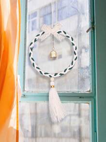 1pc Butterfly Bell Wind Chime Wall Hanging Dreamcatcher Tassel Decor, Boho Home Decoration - Multicolor - View 5