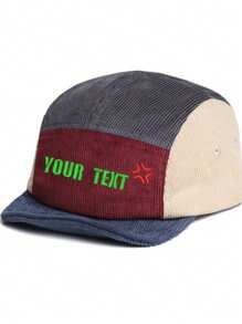 KUNEMS Custom Embroidery Retro Corduroy Short Brim Hat Multicolor Patchwork 5-Panel Cap For Men And Women DIY LOGO Baseball Cap - Multicolor - View 3