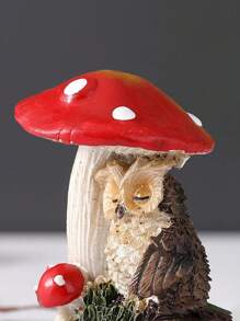 1pc-Owl Mushroom Design Decoration Craft, Home Decor Ornament, Home Decoration Festival,Desktop Decoration,Decorative Ornaments Creative,Room Decor,Ideal For Spring Room And Living Room Decor Gifts Birthday Graduation