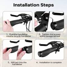 1 Pair Universal Bicycle Handlebar Grips, Non-Slip Shock Absorbing, 6 Color Options, Ergonomic Design, Aluminum Alloy Lock Ring