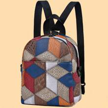 [Two Back Methods, Can Be Crossbody, Can Be Shoulders] Highly Attractive Level Leather Texture Backpack Men's New Casual Retro Backpack National Style Simple Large Capacity Bag School Bag College Bag Office Bag - Multicolor - View 9