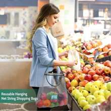 1 Piece Reusable Wall Mounted Vegetable Storage Mesh Bag, Durable And Sturdy Fruit Vegetable Mesh Bag, - Washable Wall Mounted Fruit Basket For Garlic, Potatoes, Onions Or Pantry - Multicolor - View 5