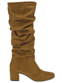 Women's Over The Knee Boots, Long Shaft, Low Square Heel, Fashion 452 - 駝色 - 查看 3