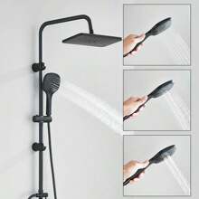 Black Shower Set Shower System Shower Mixer Rain Shower Hand Shower - Black - View 5