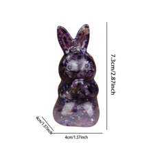 Figura decorativa de conejo de Pascua de pie con piedras de cristal, artesanía y decoración para el hogar de Pascua para interior y exterior - Rojo - Ver 9
