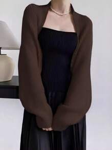 1 件针织纯色披肩领围巾，多功能防晒空调房间颈部保暖披肩，休闲日常使用披肩