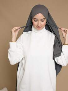 1 pieza Hiyab instantáneo tipo jersey hecho de tela suave, transpirable y anti-pelusas. Hiyab con cintas para atar. Adecuado para uso durante todo el año y uso diario por musulmanes.
