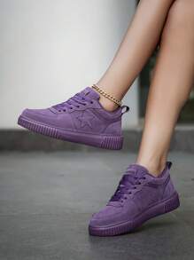 Nuevas zapatillas casuales de mujer con patrón de estrella y nudo delantero, calzado deportivo ligero y versátil para exteriores y senderismo de moda