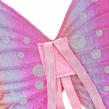 2 pièces Ensemble de costume ailes de papillon et baguette de fée, adapté pour les thèmes de fête d'anniversaire, représentations sur scène, cosplay, etc.