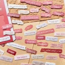 50 Pcs English Label Sticker Package Junk Journal DIY Art Crafts Album Embellishment Paper Material Scrapbook Stickers,School Supplies,Back To School