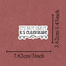 1PC 3-Inch Removable Outdoor Waterproof Vinyl Creative Gift Sticker With Funny Humor Quote Design It's Not Smut It's Cliterature Ideal For Laptop, Tablet, Phone Case, Notebook, Journal, Desk, Study Supplies, Dorm Wall Decor, Water Bottle, Tumbler, Pencil Case, Suitcase, Skateboard, Office Desk, Folder, Kindle Literature Pun Sticker, Book Lover Sticker - Multicolor - View 2