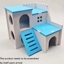 1pc Foam Hamster House, Red/Green/Blue/Purple Color Hide-Away Climbing & Playing Habitat For Small Animals, Includes Stairs And Slide