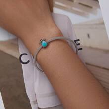 1 件 925 纯银梦幻海洋系列珐琅吊饰海龟珠女款银饰手链和手镯 DIY 制作精美珠宝 - 銀色 - 查看 2