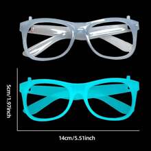 VINCAN 5 pièces Lunettes de fête fluorescentes et colorées - Lunettes lumineuses changeant de couleur, convient pour les bars, les KTV, les fêtes et les photomatons - Matériau plastique, sans alimentation requise - Sans plumes, accessoires amusants, décoration de fête fluo - Multicolore - Voir 10
