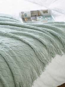 Diamond Knit Throw Blanket, Lightweight, Soft And Comfortable For Bed, Sofa, Cabin, Outdoor, Traveling, Office, 50 X 60 Inches