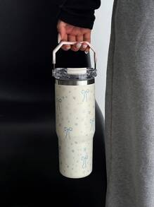 1 件 30 盎司手绘蝴蝶结和星星图案双层不锈钢隔热杯、平底杯、咖啡杯、汽车杯、水瓶、户外杯、茶杯、独特茶杯盖设计、适用于户外、办公室、家庭、学校、汽车等场景、生日礼物、节日礼物、母亲节礼物、父亲节礼物、返校礼物、情人节礼物返校礼物 - 彩色 - 查看 12