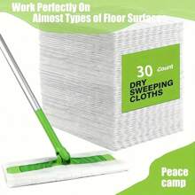 100 Count Dry Sweeping Cloths For Sweeper Mop,Dry Mop Refills Pads Compatible With Dry Sweeper,Replacement Pet Dry Mop Pads For Floor Mopping And Cleaning. - White - View 8