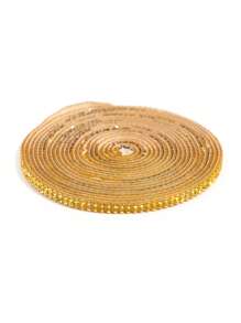 Sparkling Glass Rhinestone Ribbon Tape, 3 Yards, Self-Adhesive, Versatile For DIY Crafts, Car, And Gift Decorations - Multicolor And Clear Options - Multicolor - View 3