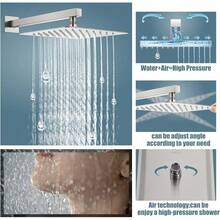 Aolemi Shower Faucet Set Rain Shower System With Handheld Spray Bathroom Shower Combo Rough-In Valve And Shower Trim Kit Included Matte Black 8 Inch Wall Mount Shower Head - Brushed Nickel - View 3