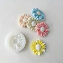 1pc Silicone Daisy Flower Design Candle Mold With Holes, Multi-Purpose