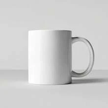1pc 330ml Personalized Photo Mug, Custom White Coffee Cup, Artistic Water Tumbler