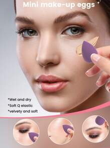 50/20/10 Stücke Make-up Schwamm Kombinations-Set - Make-up Schwamm, Make-up Blender, Dreieck Puder Puff, Finger Puff, Mini Make-up Schwamm, Make-up Luftkissen Puff, geeignet für Puder, Flüssigkeiten, Gesichts Make-up Werkzeuge, Konturierung, Augen und Ecken Bereiche