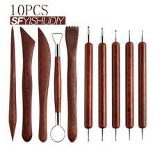 21 Piece Rosewood Pottery Tools Set, Clay Sculpture Carving Detailing Needles, Dotting Pen, Pottery Forming Tools