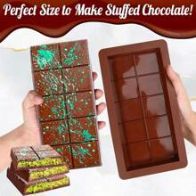 NetHong 2PCS Deep Chocolate Bar Mold Stuffed Silicone Candy Bar Mold Easy To Demould UK - Rust Brown - View 3