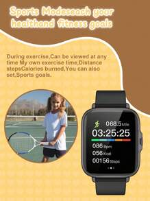 1pc Smartwatch met siliconen band voor kinderen en tieners, kan bellen, accepteert sociale meldingen, is compatibel met iOS en Android, geweldig cadeau voor kinderen