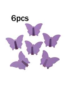 3/1/6/8 pièces Crochet mural décoratif design papillon, convient pour la décoration de la chambre des filles, style minimaliste, crochet de salle de bain design papillon mignon, style minimaliste mignon pour la rentrée scolaire - Multicolore - Voir 17