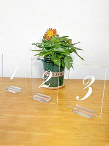 Acrylic Name Card Slot Stand Holder, Transparent, Acrylic Stands Clear Place Card Holders,Acrylic Card Display Stand For Wedding Table Number