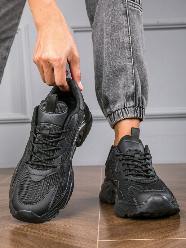 Men Colorblock Lace-Up Front Sneakers Chunky Shoes Suitable For Teen Summer Casual Or Outdoor Athletic Or Vacation Travel Or Graduation Gifts Or Birthday Dress Accessories