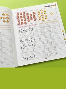 2pcs Children's Tracing Practice Workbooks - English Vocabulary And Math Numbers Practice - Early Learning Writing Aid - Preschool To Kindergarten Educational Activity Books - Ideal Learning Gift