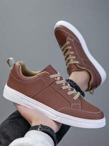 Men's Sports Shoes, Fashionable Casual Lace-Up Sneakers, Skateboarding Personalized Street Style Shoes