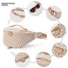 Women's Crossbody Bag & Fanny Pack, Fashion Windmill Pattern Large Capacity Waist Bag, Multi-Purpose For Daily, Outdoor Cycling, Travel, Cashier Use, Suitable For Men And Women