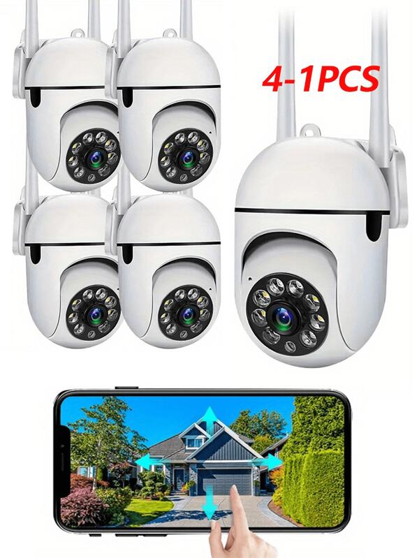 1/2/4 piezas Cámara inteligente para el hogar HD 1080p - 5G, visión nocturna a color resistente a la intemperie, panorámica/inclinación/zoom, audio bidireccional, monitor de mascotas con alertas de movimiento - Cámara de seguridad inalámbrica para interiores/exteriores