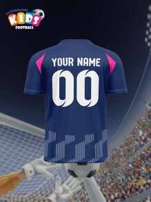 V 领儿童足球服/足球服，诺丁汉森林足球俱乐部，透气速干儿童春夏上衣，男女通用定制姓名和号码，舒适透气，合身，运动休闲户外跑步