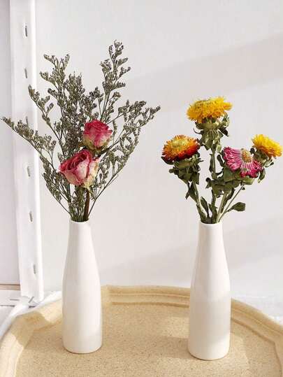 1pc Minimalist Vase ative Dried Flowers, Ins Home Birthday Graduation Back To School Room Supplies Flower Glass view 7