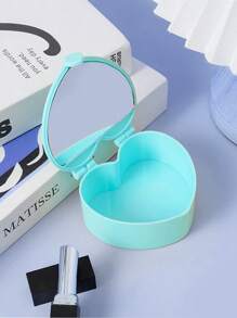 1 件儿童珠宝收纳盒，心形发饰收纳盒带镜子，个性化简约设计，适合家庭、宿舍、便携式日常使用 - 彩色 - 查看 12