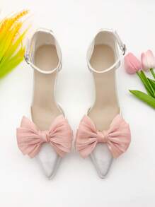 New Detachable Linen Bow Shoe Decorations Charms For High Heels & Sandals